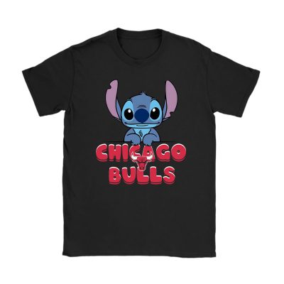 Stitch X Chicago Bulls Team X NBA X Basketball Unisex T-Shirt Cotton Tee TAT3325