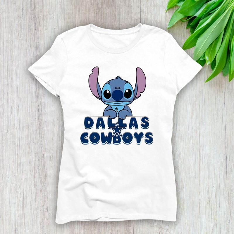 Stitch X Dallas Cowboys Team X NFL X American Football Lady T-Shirt Women Tee For Fans TLT3662