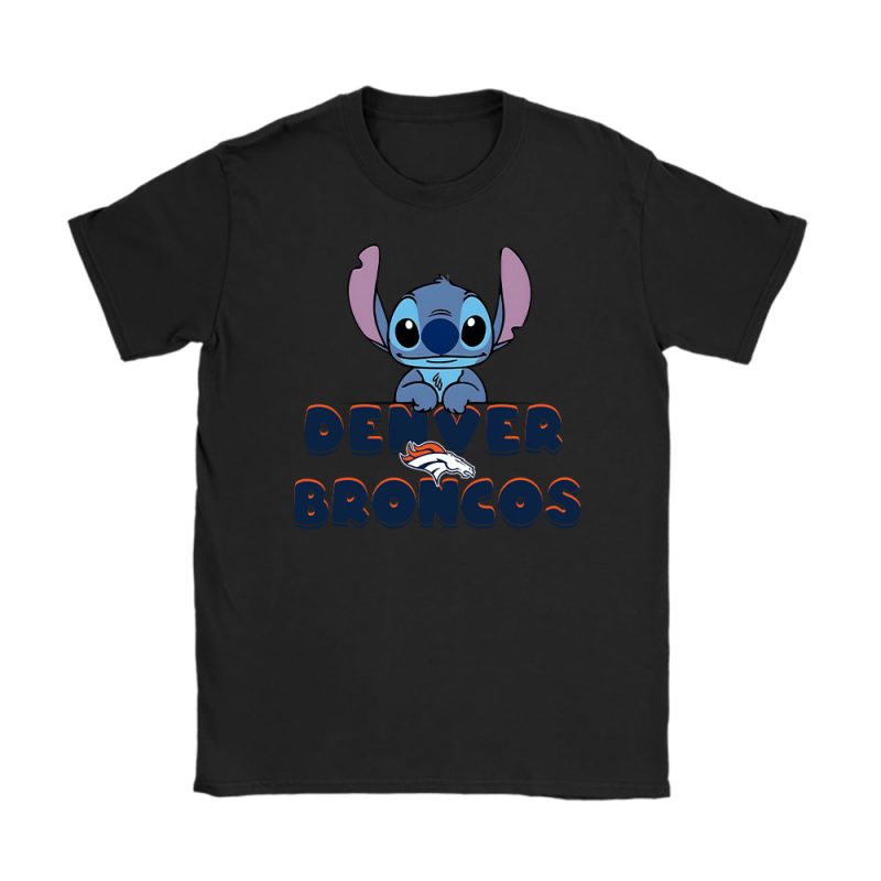Stitch X Denver Broncos Team X NFL X American Football Unisex T-Shirt Cotton Tee TAT3339