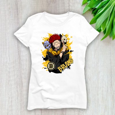 Sukuna X Jujutsu Kaisen X Boston Bruins Team X NHL X Hockey Fan Lady T-Shirt Women Tee For Fans TLT3673