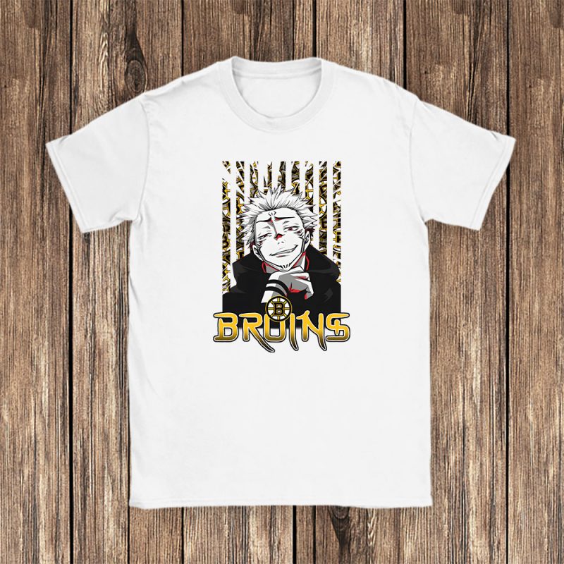 Sukuna X Jujutsu Kaisen X Boston Bruins Team X NHL X Hockey Fan Unisex T-Shirt Cotton Tee TAT3347