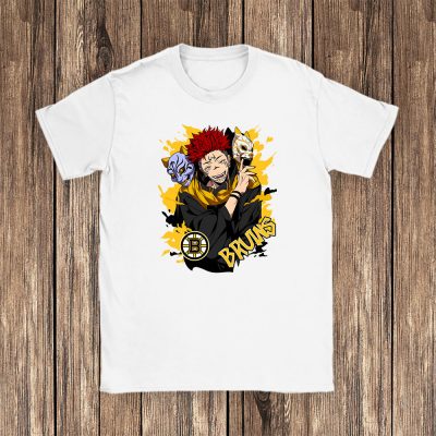 Sukuna X Jujutsu Kaisen X Boston Bruins Team X NHL X Hockey Fan Unisex T-Shirt Cotton Tee TAT3348