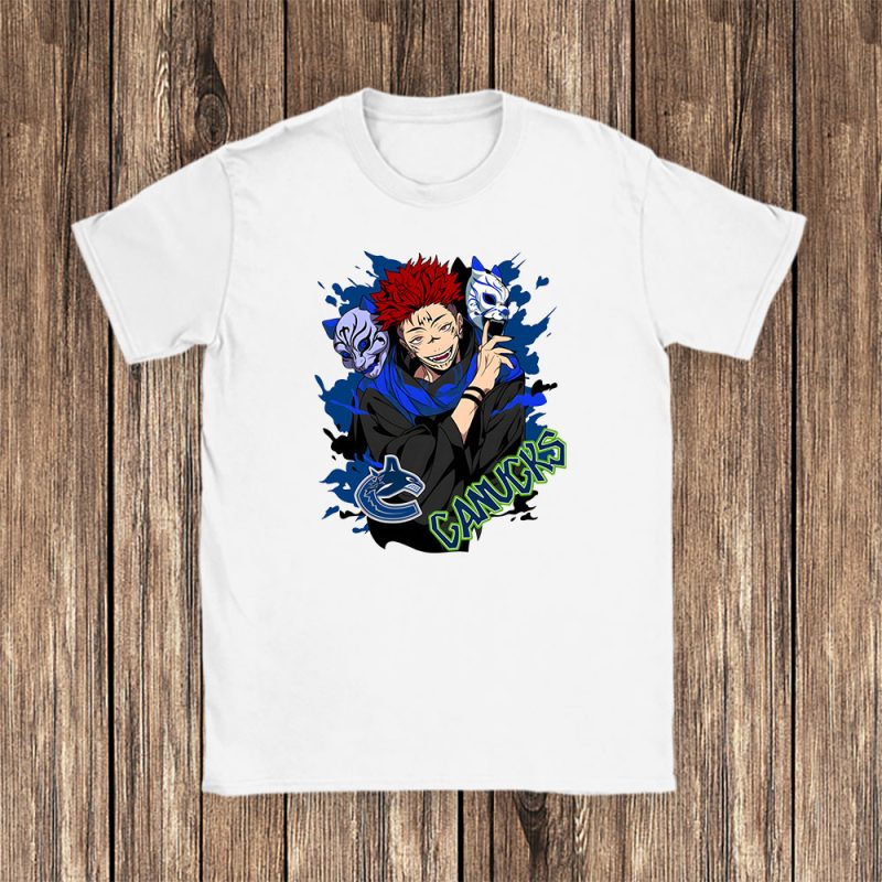 Sukuna X Jujutsu Kaisen X Vancouver Canucks Team X NHL X Hockey Fan Unisex T-Shirt Cotton Tee TAT3364