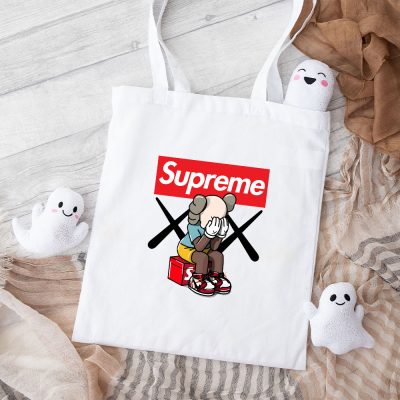 Supreme X Kaws Bearbrick Cotton Canvas Tote Bag TTB1871