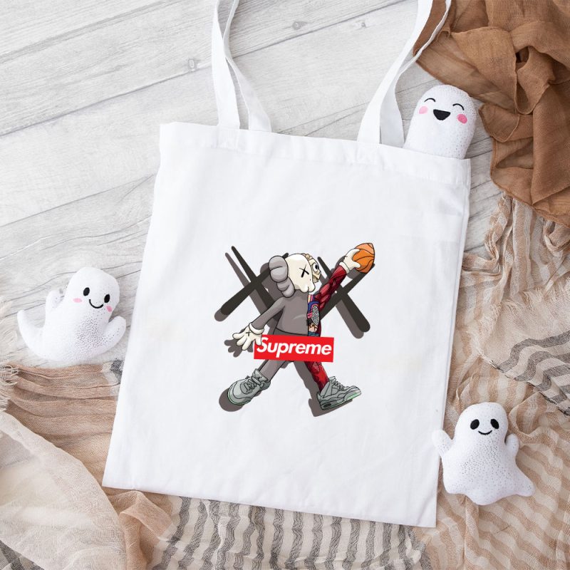 Supreme X Kaws Bearbrick Cotton Canvas Tote Bag TTB1873