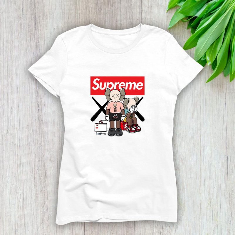 Supreme X Kaws Bearbrick Lady T-Shirt Luxury Tee For Women LDS1870