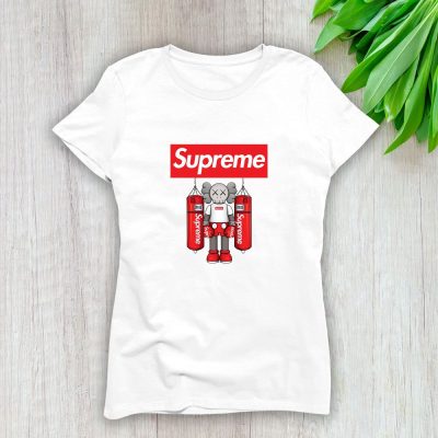 Supreme X Kaws Bearbrick Pratice Boxing Lady T-Shirt Luxury Tee For Women LDS1869