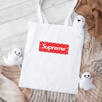 Supreme X Louis Vuitton Luxury Logo Cotton Canvas Tote Bag TTB1851