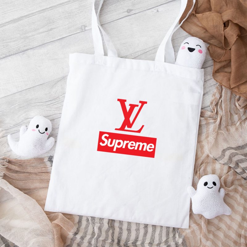 Supreme X Louis Vuitton Luxury Logo Cotton Canvas Tote Bag TTB1852