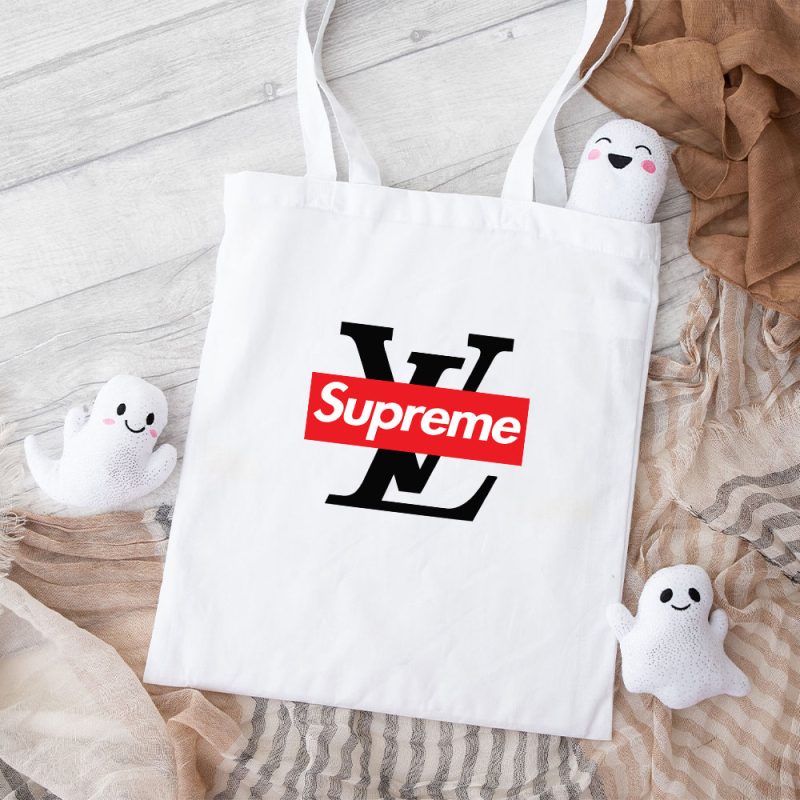 Supreme X Louis Vuitton Luxury Logo Cotton Canvas Tote Bag TTB1886