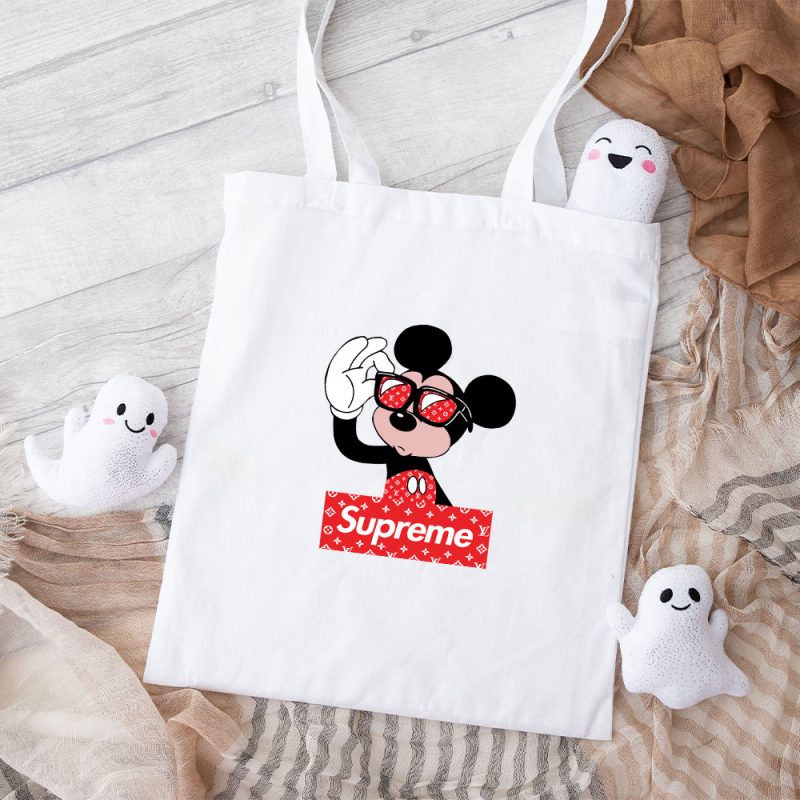 Supreme X Louis Vuitton Mickey Mouse Cotton Canvas Tote Bag TTB1853