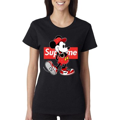 Supreme X Mickey Mouse Women Lady T-Shirt