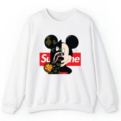 Supreme x BAPE Mickey Mouse Crewneck Sweatshirt CSTB0957