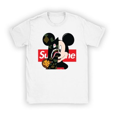 Supreme x BAPE Mickey Mouse Kid Tee Unisex T-Shirt TTB1964