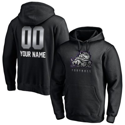 TCU Horned Frogs Personalized Any Name & Number Midnight Mascot Pullover Hoodie - Black