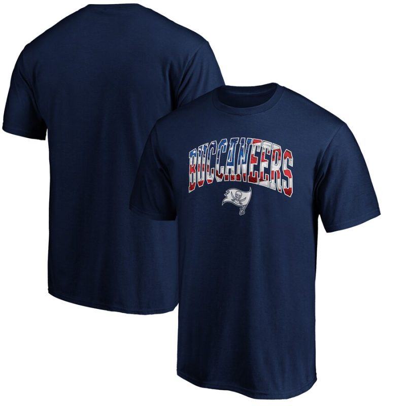 Tampa Bay Buccaneers Banner Wave Logo T-Shirt - Navy