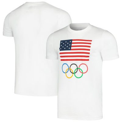 Team USA Flag Five Rings T-Shirt - White