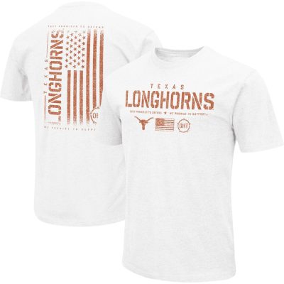 Texas Longhorns Colosseum OHT Military Appreciation Flag 2.0 T-Shirt - White