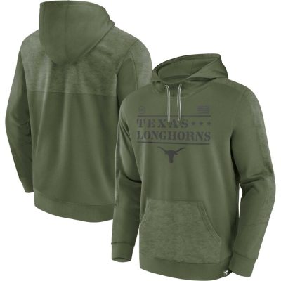Texas Longhorns OHT Military Appreciation Stencil Pullover Hoodie - Olive