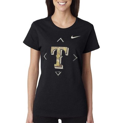 Texas Rangers Nike Camo Logo 2023 Women Lady T-Shirt