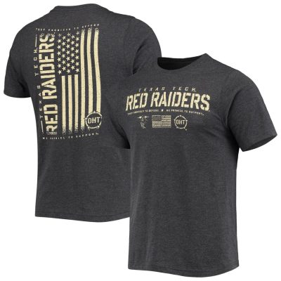 Texas Tech Red Raiders Colosseum OHT Military Appreciation Flag 2.0 T-Shirt - Heathered Black