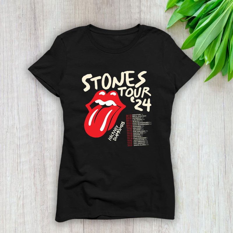 The Rolling Stones Hackney Diamonds Tour 2024 Lady T-Shirt Women Tee For Fans TLT2040