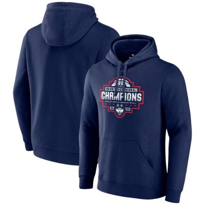 UConn Huskies 2024 NCAA Basketball National Champions Official Logo Pullover Hoodie - Navy