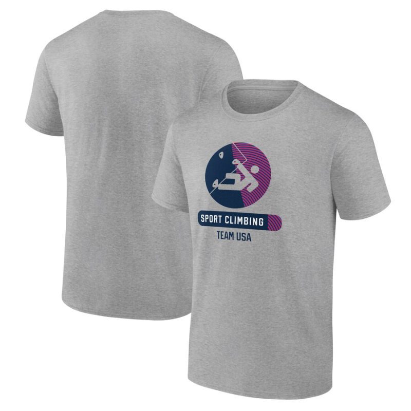 US Sport Climbing Radiating Victory T-Shirt - Heather Gray