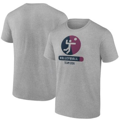 USA Volleyball Radiating Victory T-Shirt - Heather Gray