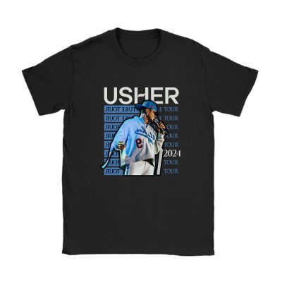 Usher Past Present Future 2024 Tour Unisex T-Shirt Cotton Tee TAT3854