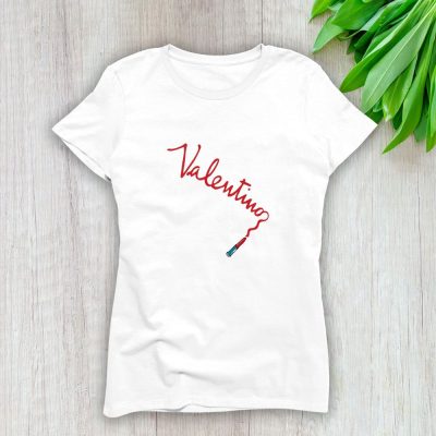 Valentino Letter Lipstick Lady T-Shirt Luxury Tee For Women LDS1902