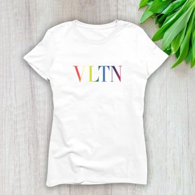 Valentino Vltn Multi Colour Logo Lady T-Shirt Luxury Tee For Women LDS1897