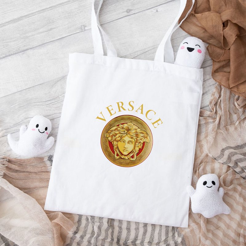 Versace Medusa Gold Luxury Logo Cotton Canvas Tote Bag TTB1925