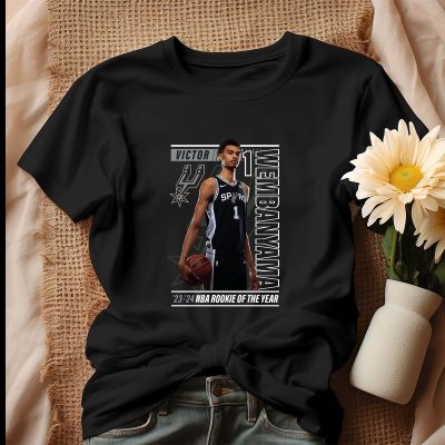 Victor Wembanyama San Antonio Spurs 2024 NBA Rookie Of The Year Unisex T-Shirt Cotton Tee