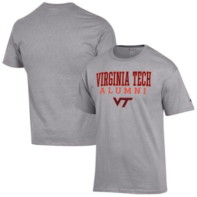 Virginia Tech Hokies Champion Alumni Logo Stack T-Shirt - Gray