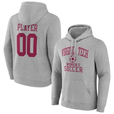Virginia Tech Hokies Soccer Pick-A-Player NIL Gameday Tradition Pullover Hoodie- Gray