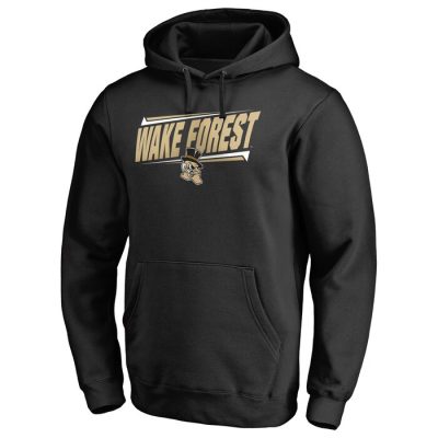 Wake Forest Demon Deacons Double Bar Pullover Hoodie - Black