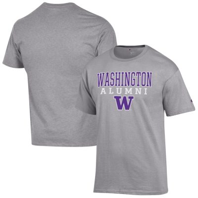 Washington Huskies Champion Alumni Logo Stack T-Shirt - Gray