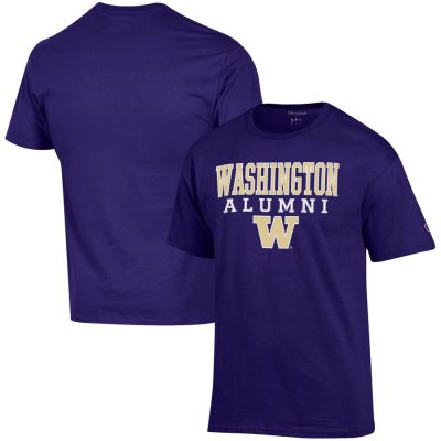 Washington Huskies Champion Alumni Logo Stack T-Shirt - Purple
