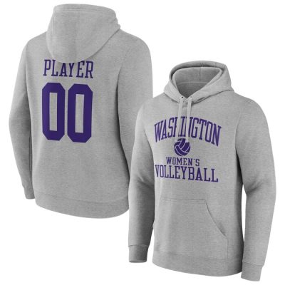 Washington Huskies Volleyball Pick-A-Player NIL Gameday Tradition Pullover Hoodie - Gray