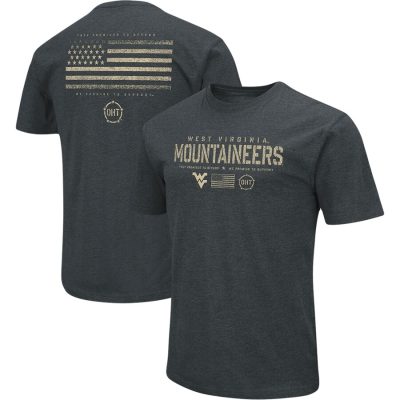 West Virginia Mountaineers Colosseum OHT Military Appreciation Flag 2.0 T-Shirt - Heathered Black