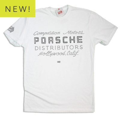 White Competition Motors "Vintage Door Lettering" Premium Porsche Tee Unisex T-Shirt FTS412