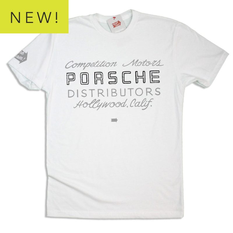 White Competition Motors "Vintage Door Lettering" Premium Porsche Tee Unisex T-Shirt FTS412