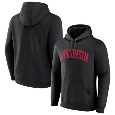 Wisconsin Badgers Basic Arch Pullover Hoodie - Black