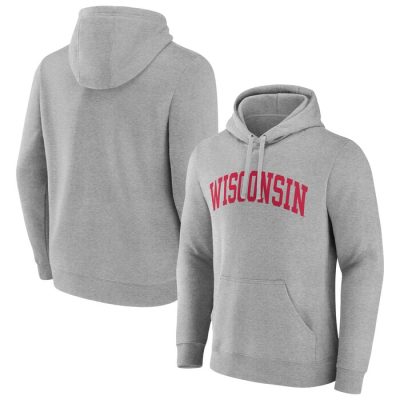 Wisconsin Badgers Basic Arch Pullover Hoodie - Gray