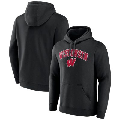 Wisconsin Badgers Campus Pullover Hoodie - Black