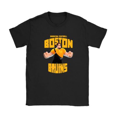 Wreckit Ralph X Boston Bruins Team X NHL X Hockey Fan Unisex T-Shirt Cotton Tee TAT3256