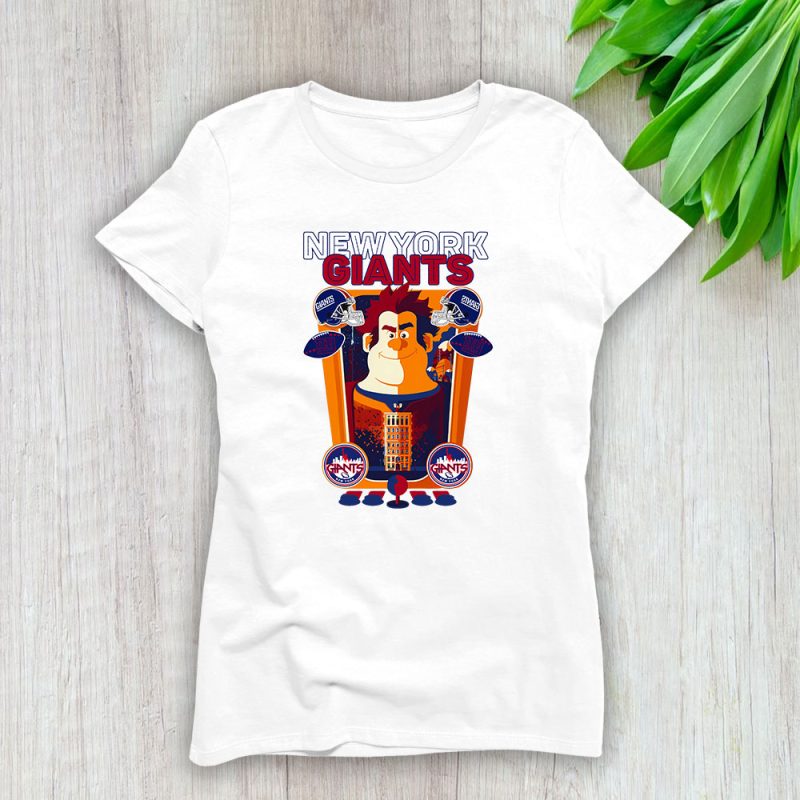 Wreckit Ralph X New York Giants Team X NFL X American Football Lady T-Shirt Women Tee For Fans TLT3463