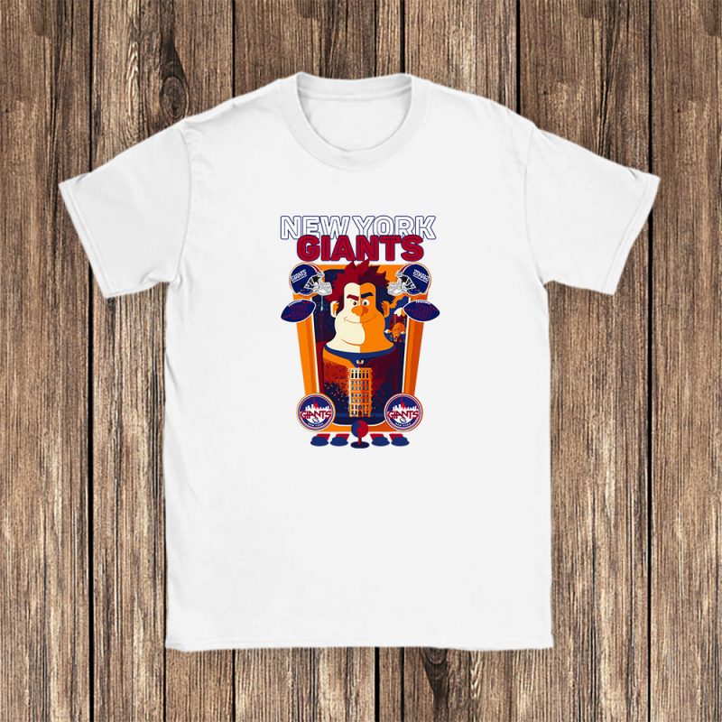 Wreckit Ralph X New York Giants Team X NFL X American Football Unisex T-Shirt Cotton Tee TAT4001