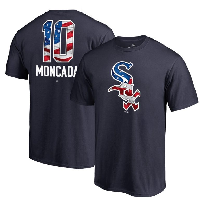 Yoan Moncada Chicago White Sox Banner Wave Name & Number T-Shirt - Navy